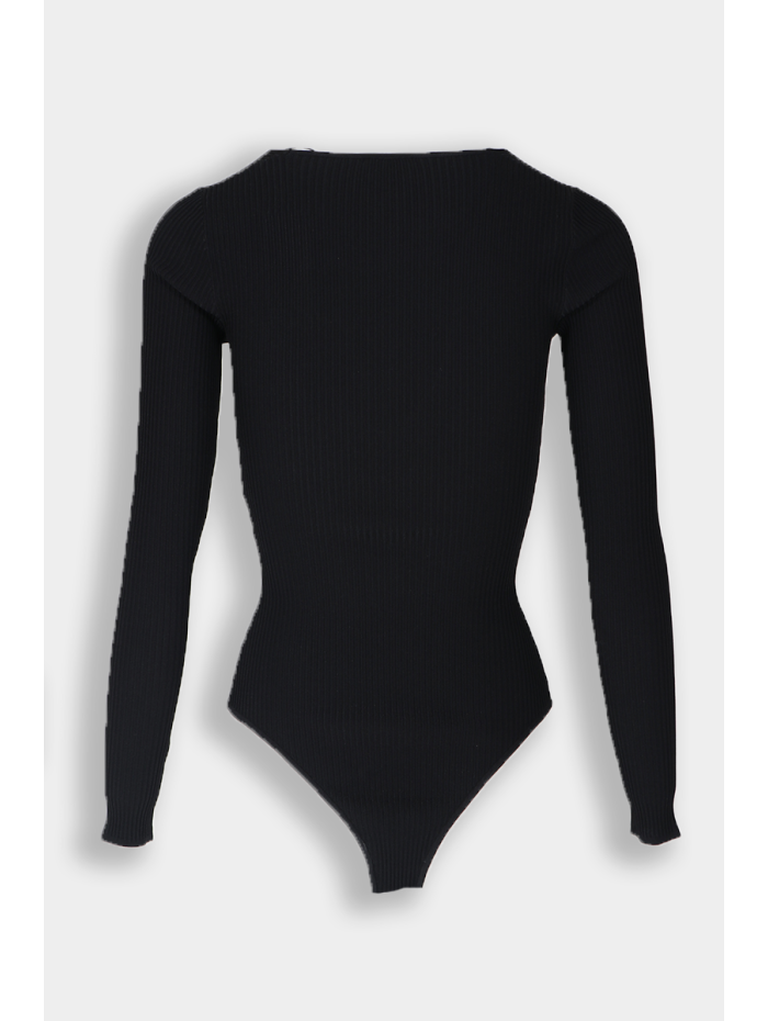 Alaïa - Body noir cotélé