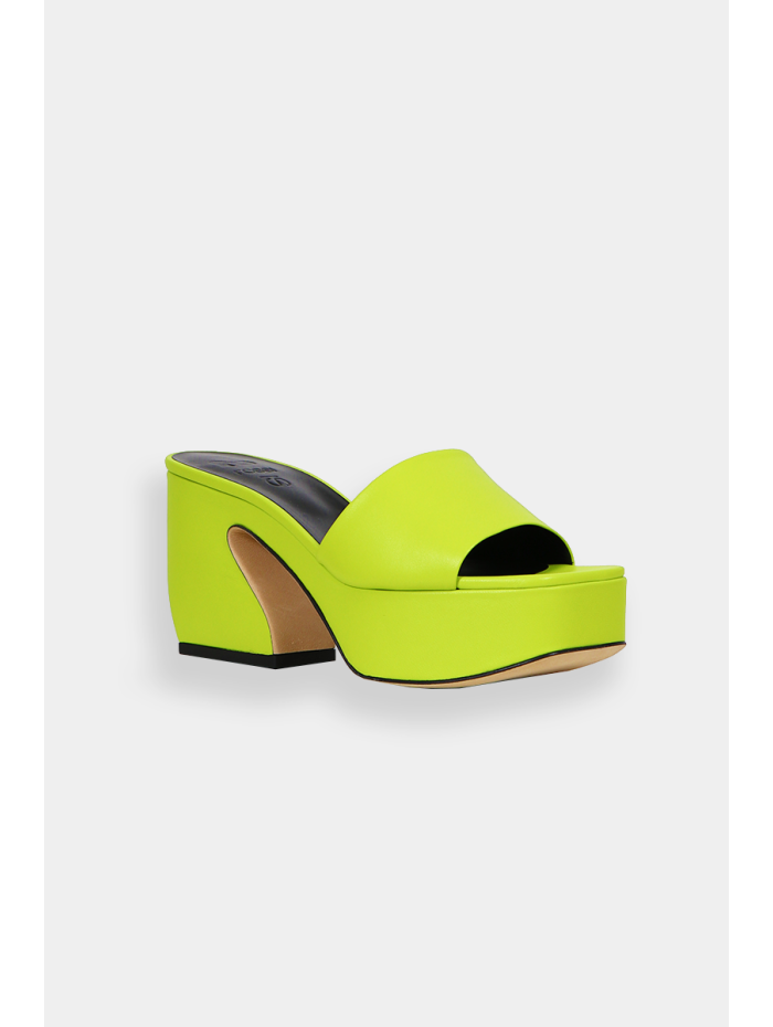 Neon yellow mules hotsell
