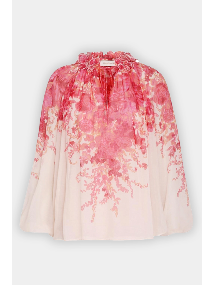 Zimmermann - Blouse rose à fleurs