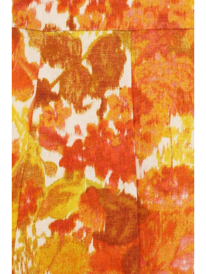 Zimmermann - Robe longue en lin orange et blanche
