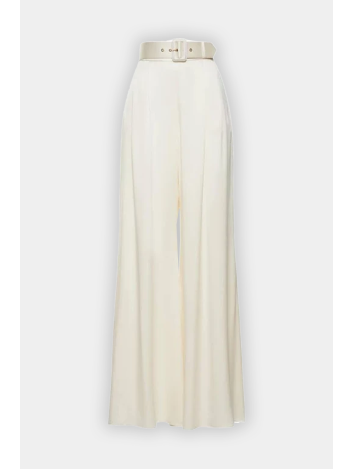 Zimmermann - Pantalon en soie crème