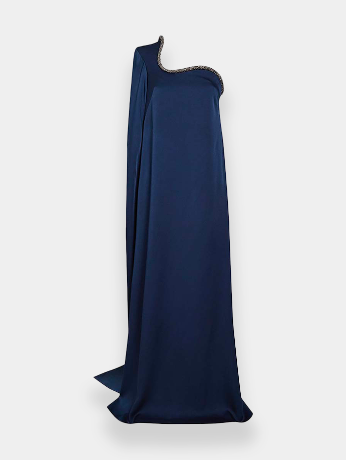 Safiyaa - Robe en crêpe bleu nuit