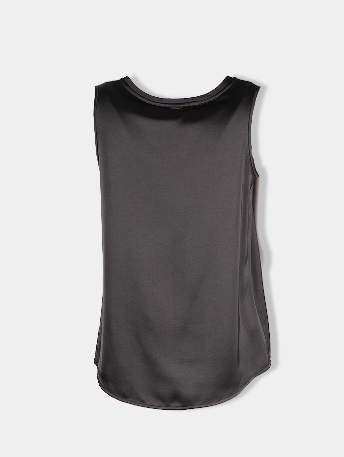 S MAX MARA - Top noir satiné