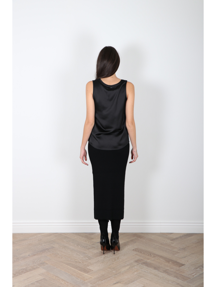 S MAX MARA - Top noir satiné