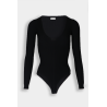 Alaïa - Body noir cotélé
