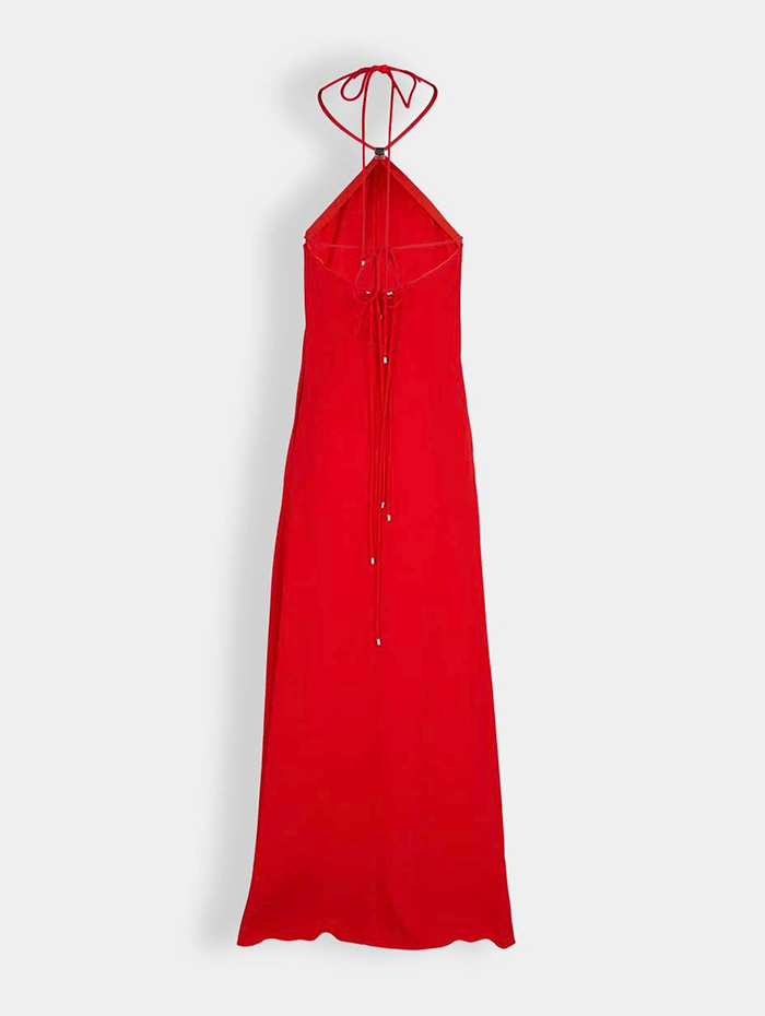 Robe longue en satin