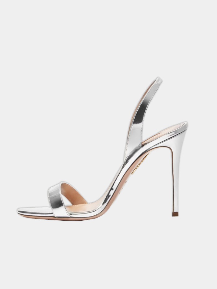 Mademoiselle Pearl - Sandales argentées Aquazzura