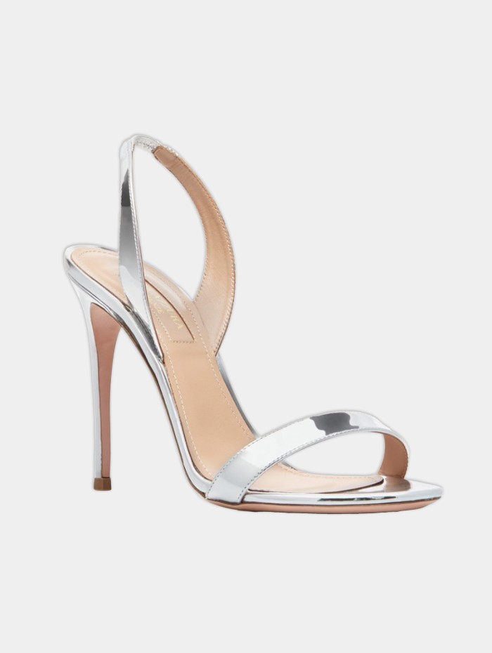 Mademoiselle Pearl - Sandales argentées Aquazzura