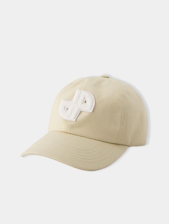 CASQUETTE BEIGE LOGO BLANC