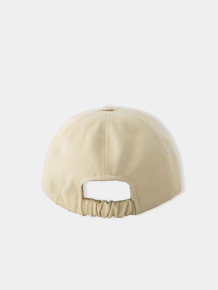 CASQUETTE BEIGE LOGO BLANC