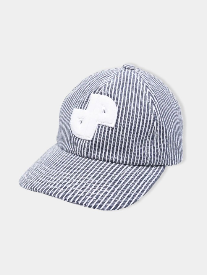 CASQUETTE BLEU BLANC RAYE LOGO
