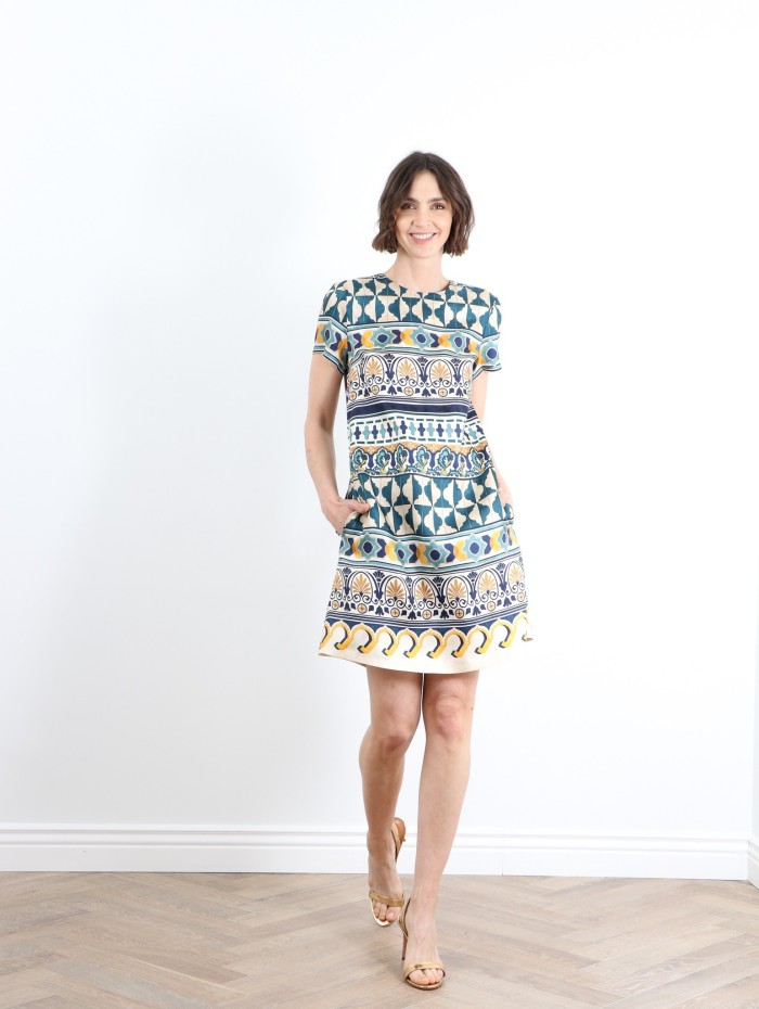 DOUBLE J - MINI SWING DRESS COULEUR FONCE