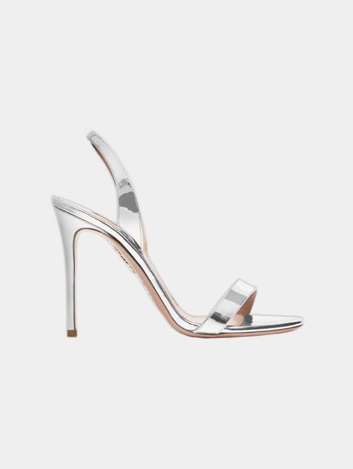 Mademoiselle Pearl - Sandales argentées Aquazzura