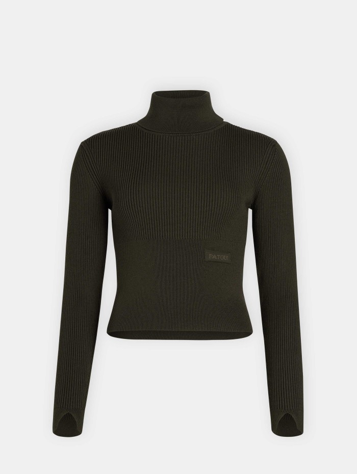 Pull col roulé kaki - PATOU - Mademoiselle Pearl