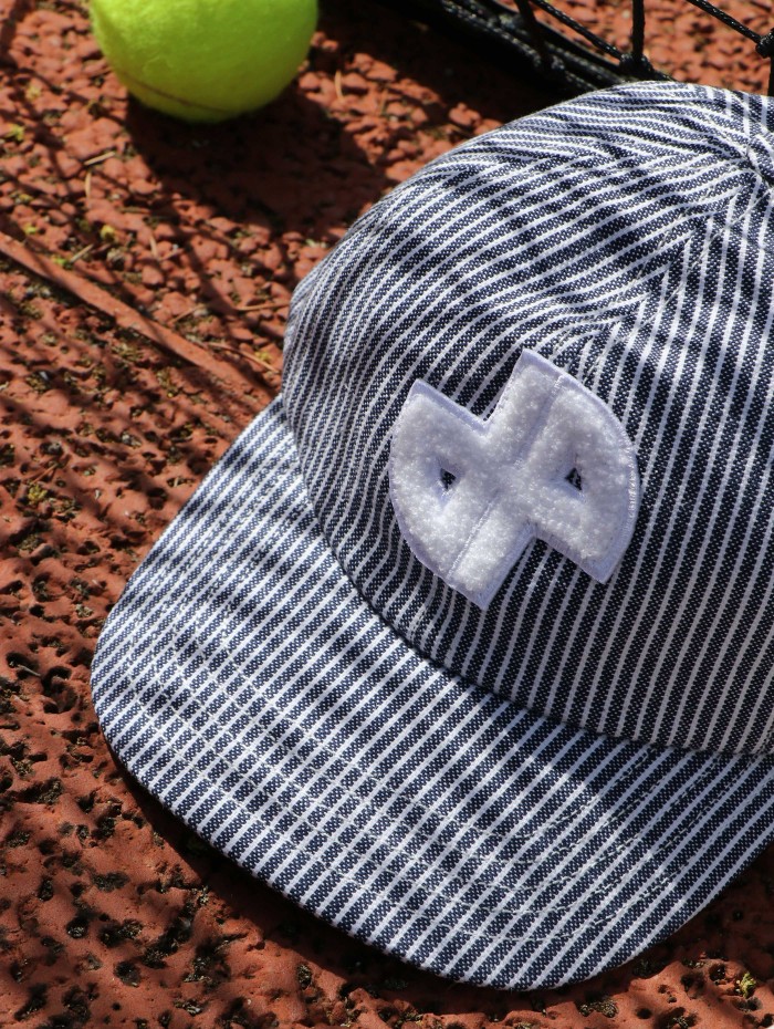 CASQUETTE BLEU BLANC RAYE LOGO