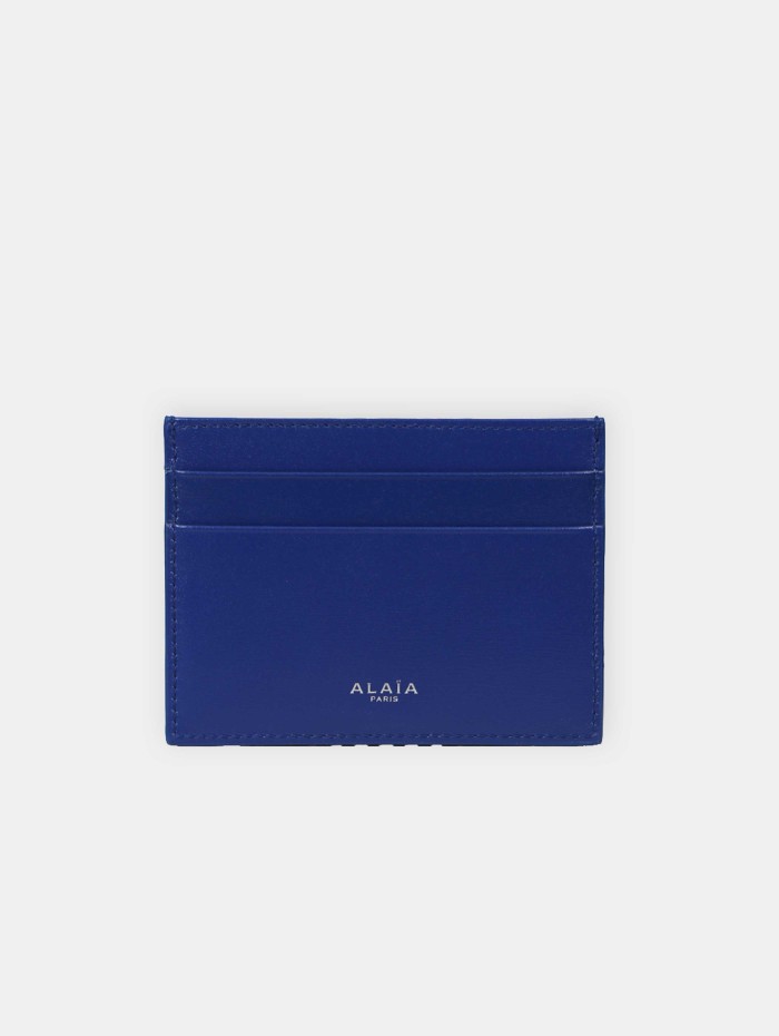Alaïa - Porte cartes bleu ajouré