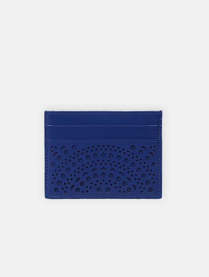Alaïa - Porte cartes bleu ajouré