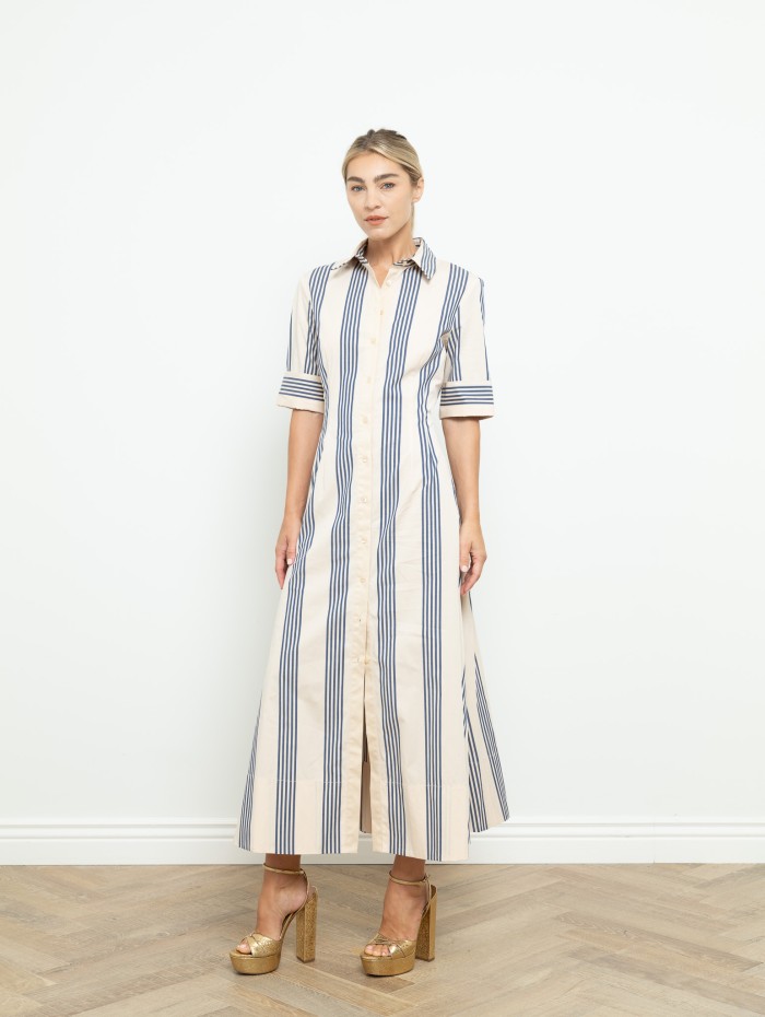 Robe longue en coton - Staud - Mademoiselle Pearl