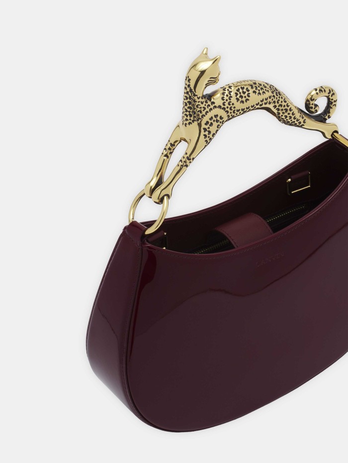 Sac Hobo vernis bordeaux - Lanvin - Mademoiselle Pearl