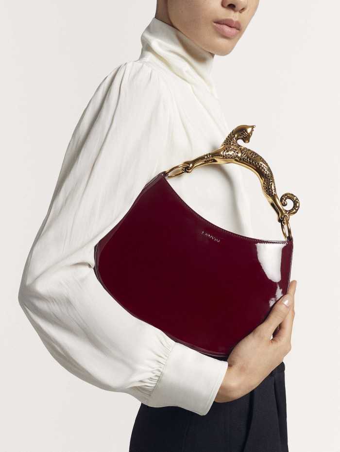 Sac Hobo vernis bordeaux - Lanvin - Mademoiselle Pearl