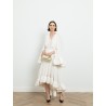 Robe longue à volants charmeuse - Lanvin - Mademoiselle Pearl