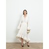 Robe longue à volants charmeuse - Lanvin - Mademoiselle Pearl