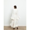 Robe longue à volants charmeuse - Lanvin - Mademoiselle Pearl