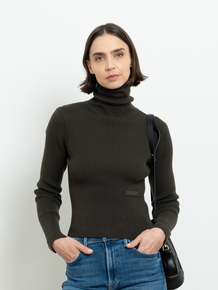 Pull col roulé kaki - PATOU - Mademoiselle Pearl