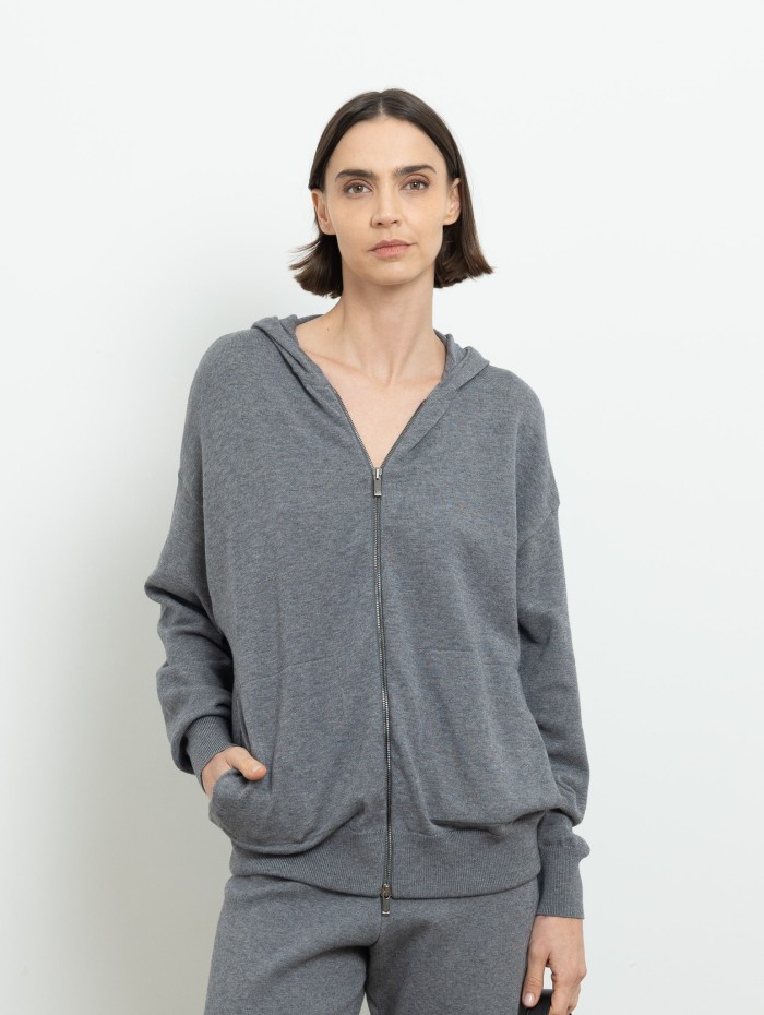 Veste à capuche grise - Max Mara Studio - Mademoiselle Pearl