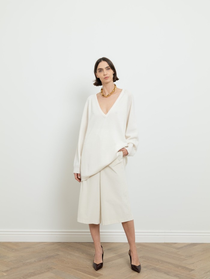 Bermuda en velours beige - Max Mara - Mademoiselle Pearl