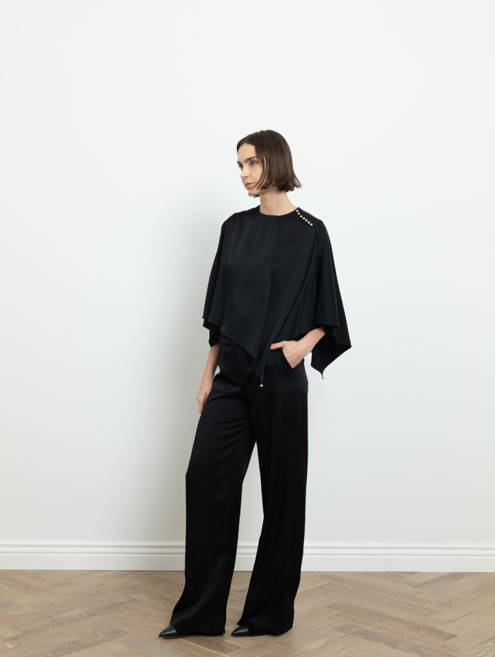 Pantalon noir en soie - Lanvin - Mademoiselle Pearl