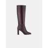 Bottes en cuir bordeaux - AQUAZZURA - Bottes femme luxe - Mademoiselle Pearl