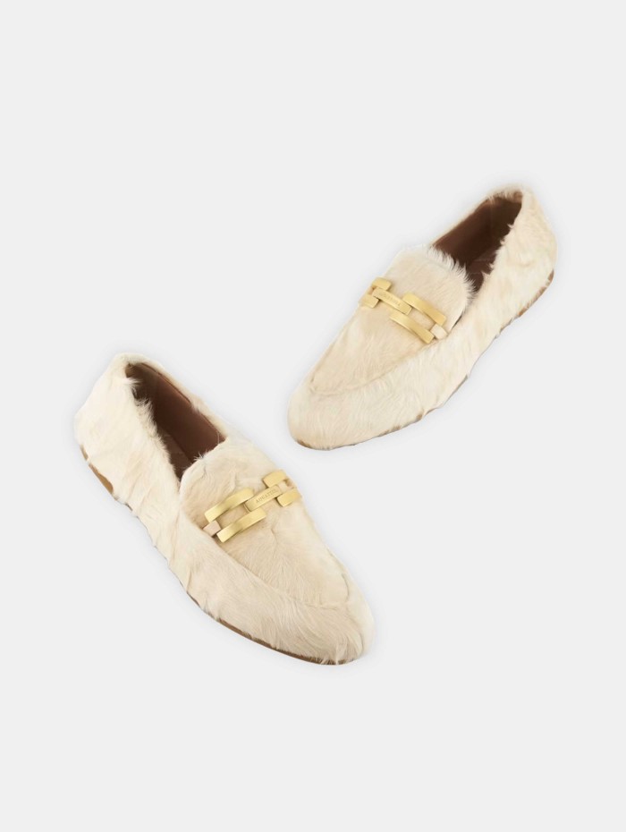 Mocassin fourrure - AQUAZZURA - Mocassins femme luxe - Mademoiselle Pearl