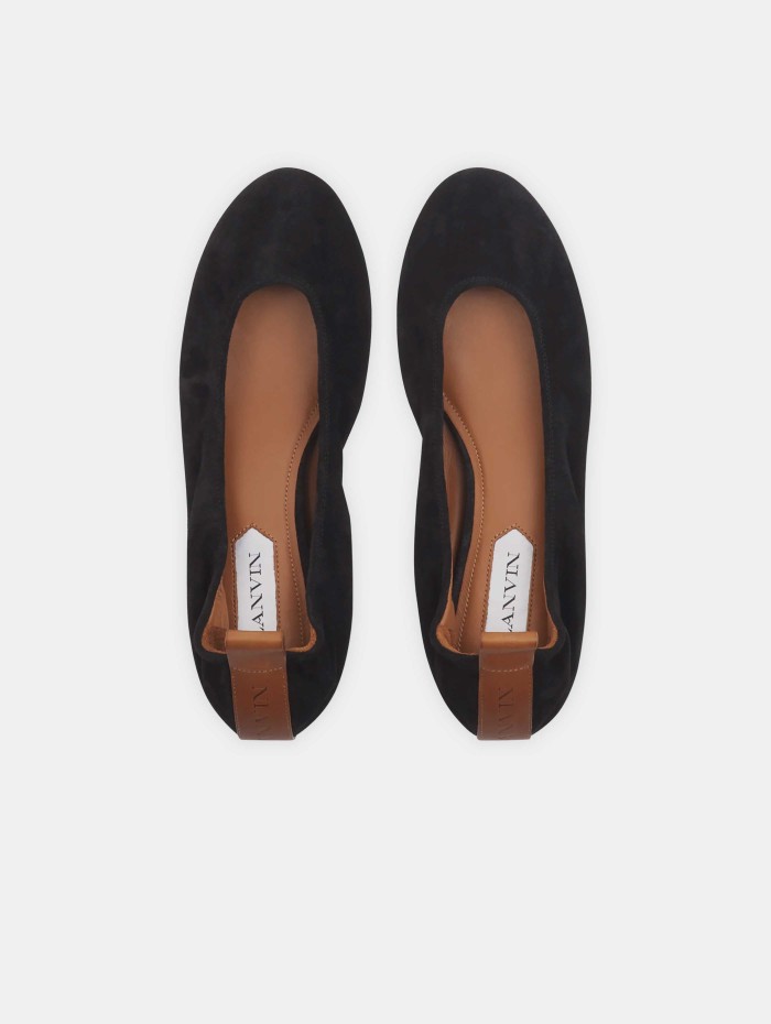 Ballerines en daim noires - LANVIN -  Mademoiselle Pearl
