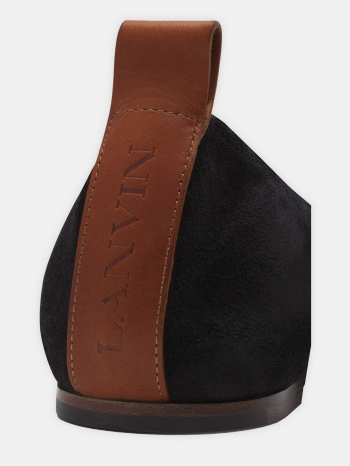 Ballerines en daim noires - LANVIN -  Mademoiselle Pearl