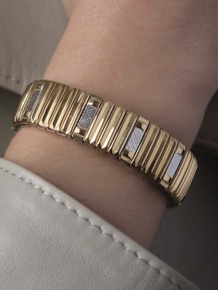 Bracelet élastique or et argent MM - Sigal - Mademoiselle Pearl