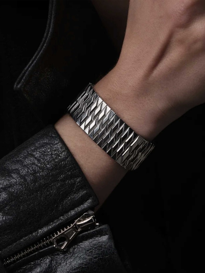 Bracelet élastique Silver GM - Sigal - Mademoiselle Pearl