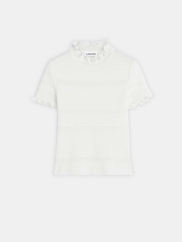 haut manches courtes en coton tricoté - Lanvin - Mademoiselle Pearl