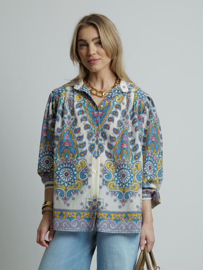 Chemise large en soie et coton - Etro - Mademoiselle Pearl