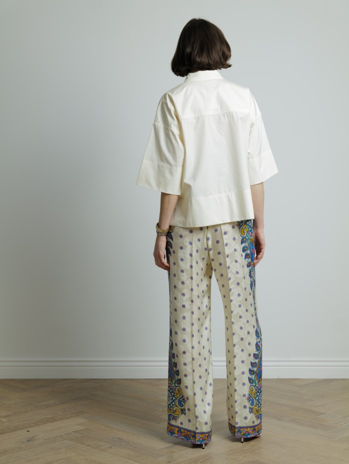 Pantalon blanc à motif - Etro - Mademoiselle Pearl