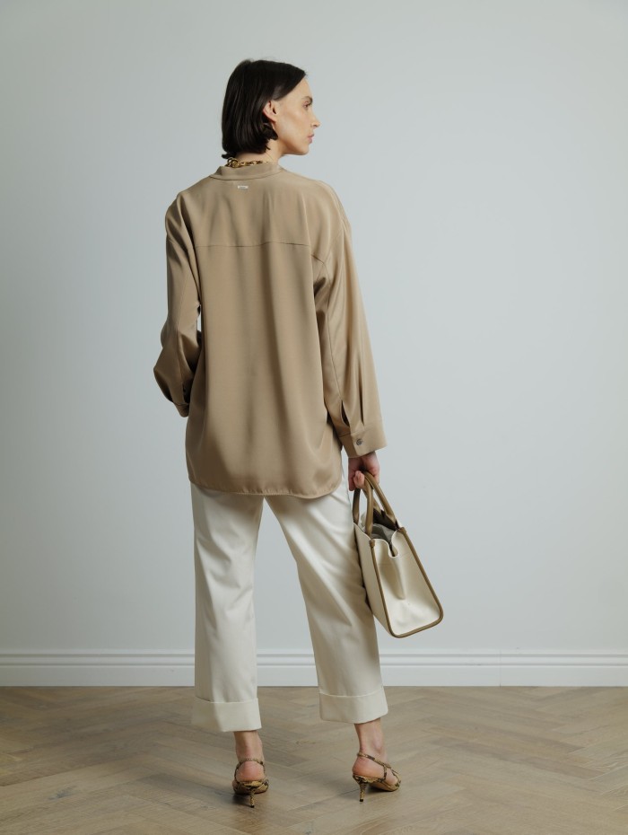Chemise camel col officier - Leticia - 'S Max Mara - Mademoiselle Pearl