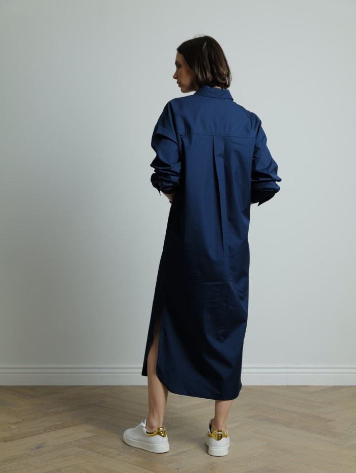 Robe chemise navy en coton - Andrea Lev - Mademoiselle Pearl