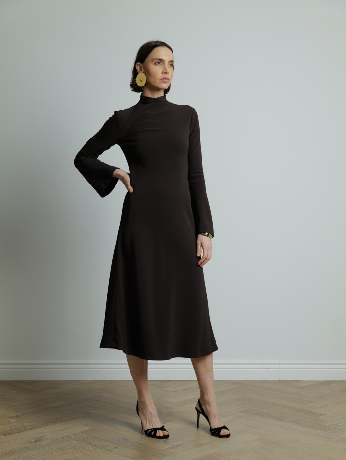 MAISON RABIH KAYROUZ - Robe marron chocolat