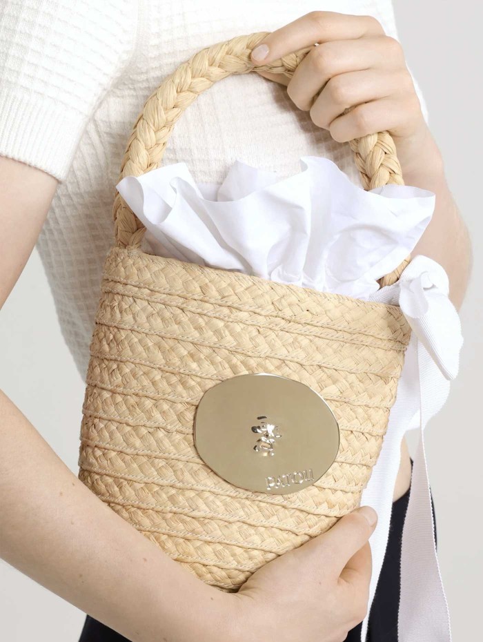Panier en raphia - Bucket bag - Patou - Mademoiselle Pearl