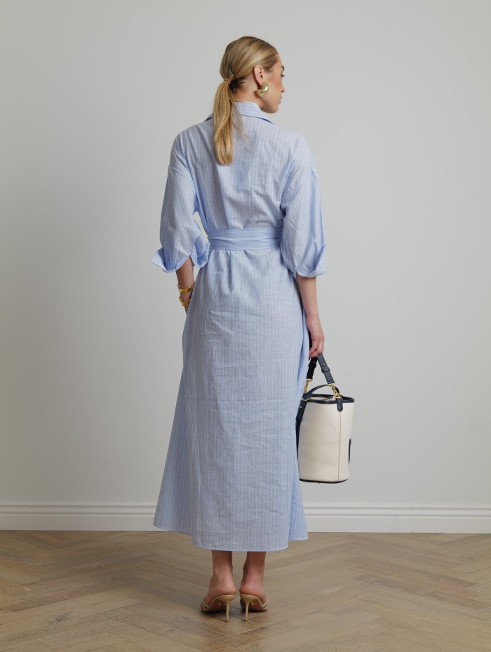 Robe chemise bleue - cordelia - Mademoiselle Pearl