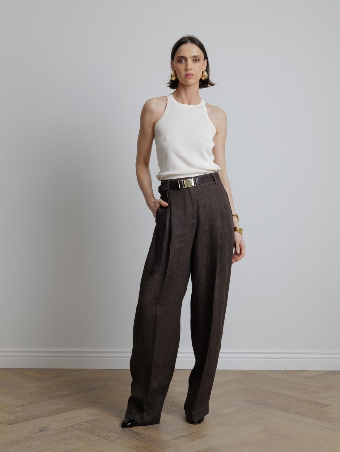 Pantalon à pinces marron - Siamese - Max Mara - Mademoiselle Pearl
