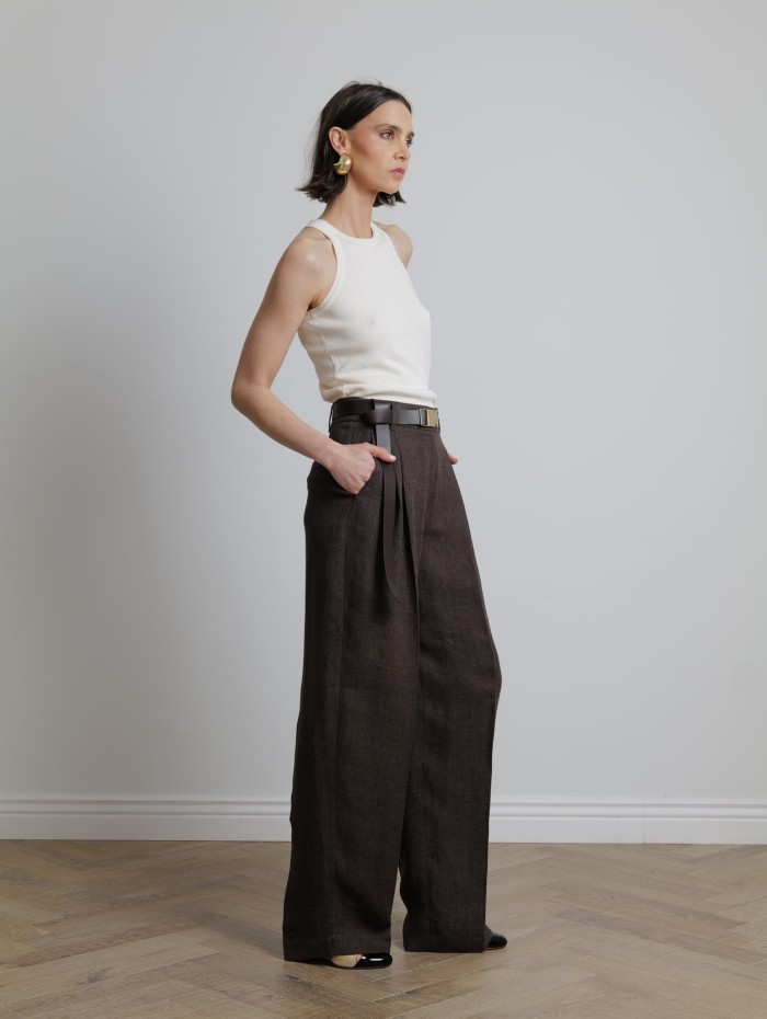 Pantalon à pinces marron - Siamese - Max Mara - Mademoiselle Pearl