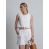 Top court blanc matelassé - Patou - Mademoiselle Pearl