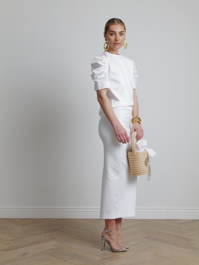 Jupe mi-longue blanche - Charme - Max Mara - Mademoiselle Pearl
