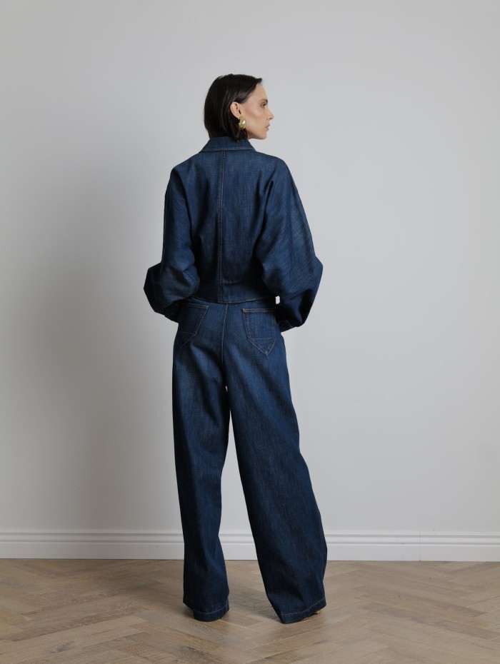 Pantalon à pinces en denim - Lanvin - Mademoiselle Pearl